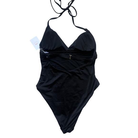 ANDIE Swim NWT Black Lagos One Piece Swimsuit Halter Sz L Beach Vacation Summer - Picture 5 of 8